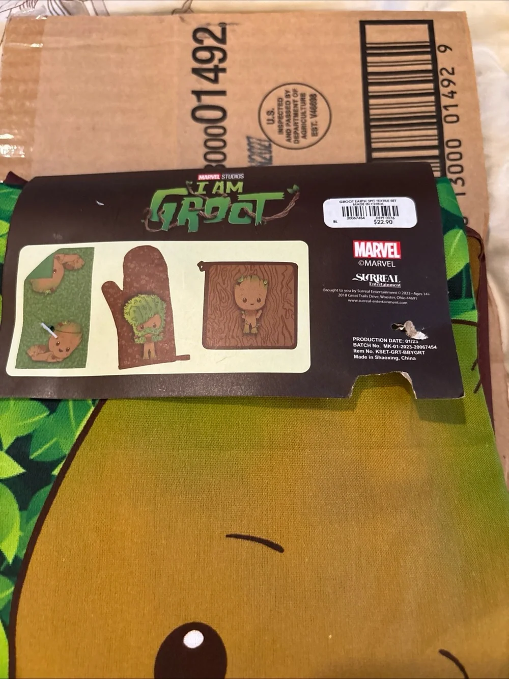 Marvel I Am Groot Kitchen Mitt & Pot Holder Set - Green, Brown